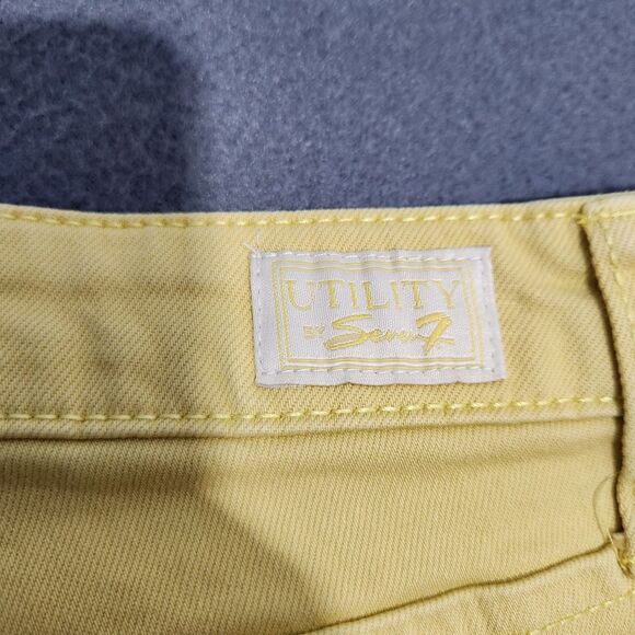 Seven7 Women 10 Yellow Utility Mid Rise Ankle Skinny Jeans - Picture 6 of 13